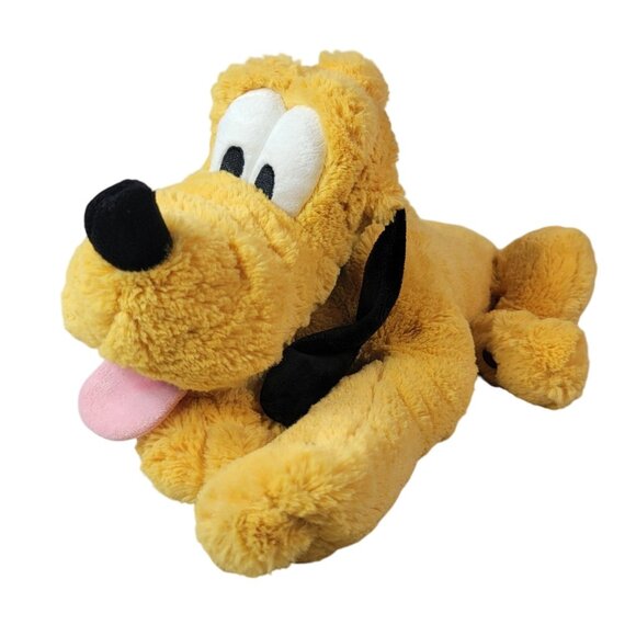 Disney Store Large Pluto Plush Orange Yellow 15" Stuffed Animal Doll Tongue Lay - Picture 1 of 11